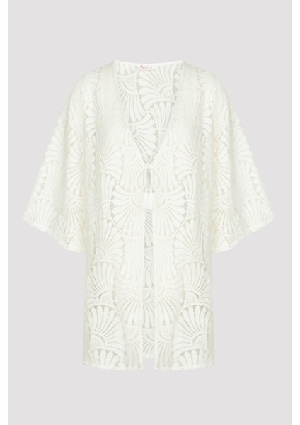 Beyaz Natural Lace Kaftan