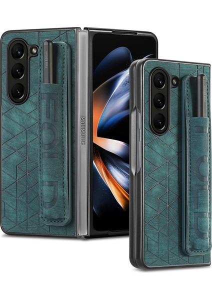 Telefon Kılıfı Samsung Galaxy Z Fold 3 Kalem Yuvalı Deri Telefon Kılıfı Kabuğu (Yurt Dışından)