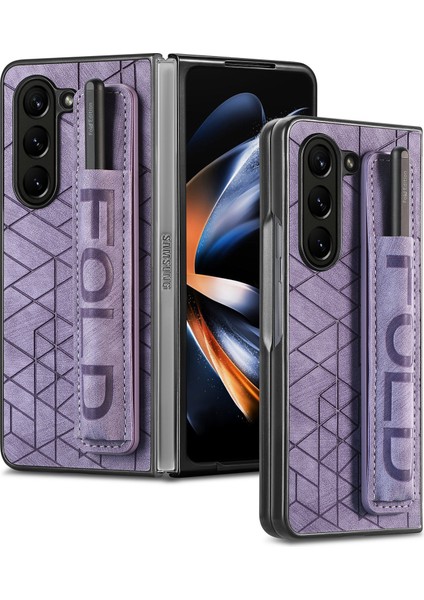 Telefon Kılıfı Samsung Galaxy Z Fold 5 Kalem Yuvalı Deri Telefon Kılıfı Kabuğu (Yurt Dışından)