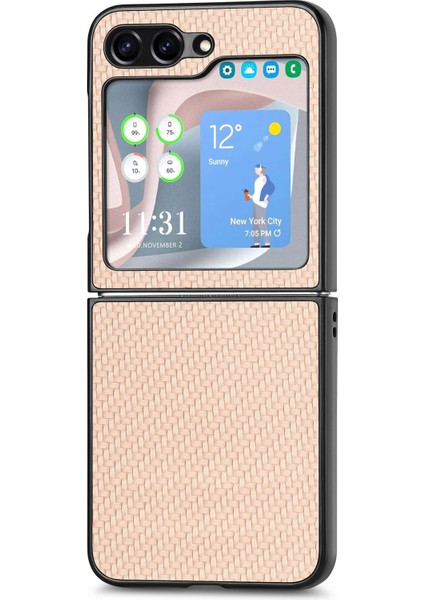 Telefon Kılıfı Samsung Galaxy Z Flip 5 Deri Telefon Kılıfı (Yurt Dışından)
