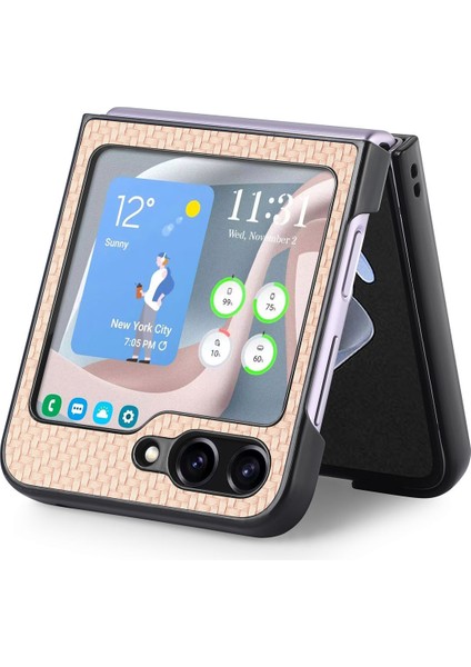 Telefon Kılıfı Samsung Galaxy Z Flip 5 Deri Telefon Kılıfı (Yurt Dışından)