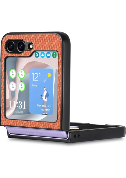 Telefon Kılıfı Samsung Galaxy Z Flip 5 Deri Telefon Kılıfı Kabuk (Yurt Dışından)