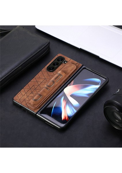 Telefon Kılıfı Samsung Galaxy Z Fold 3 Kalem Yuvalı Deri Telefon Kılıfı Kabuğu (Yurt Dışından)