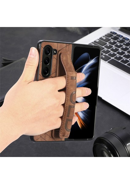 Telefon Kılıfı Samsung Galaxy Z Fold 3 Kalem Yuvalı Deri Telefon Kılıfı Kabuğu (Yurt Dışından)