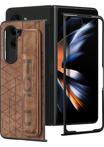 Telefon Kılıfı Samsung Galaxy Z Fold 3 Kalem Yuvalı Deri Telefon Kılıfı Kabuğu (Yurt Dışından)