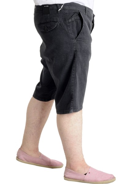 Büyük Beden Erkek Kot Şort Yan Cepli New Armına 23806 Siyah modelleri