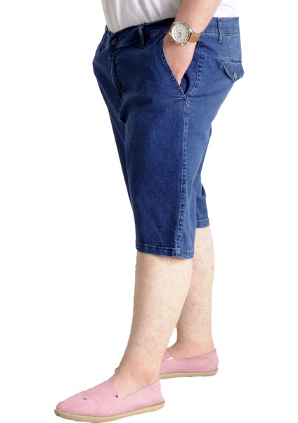 Büyük Beden Erkek Kot Şort Yan Cepli New Armına 23806 Lacivert fiyatları