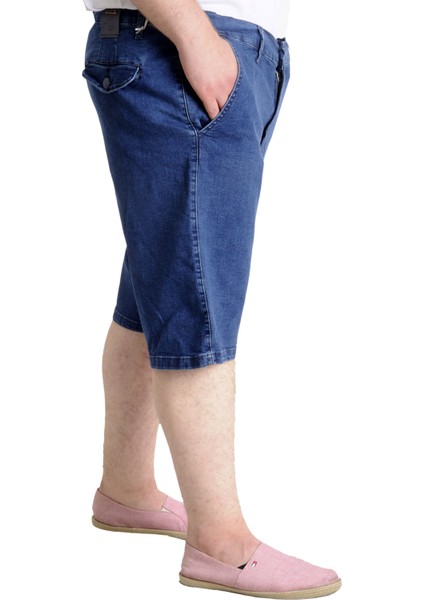 Büyük Beden Erkek Kot Şort Yan Cepli New Armına 23806 Lacivert modelleri