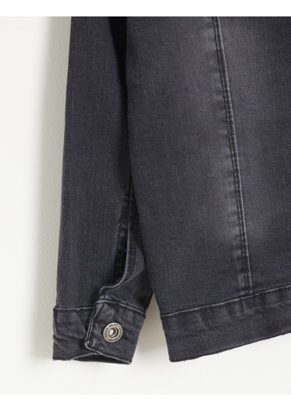 Siyah Düğmeli Erkek Çocuk Jean Ceket 15524 modelleri