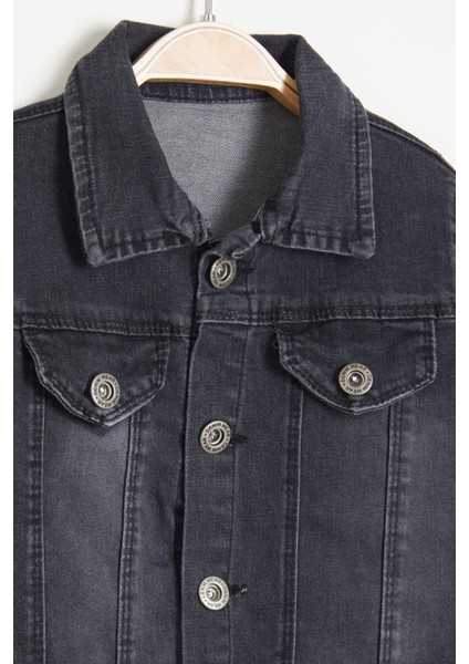 Siyah Düğmeli Erkek Çocuk Jean Ceket 15524 fırsatları
