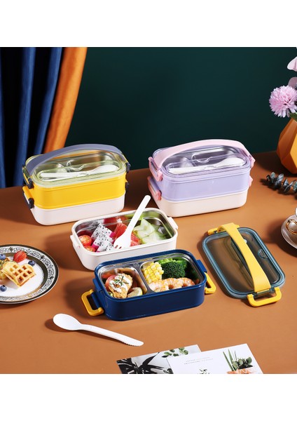 Bento 1600ML Lunchbox Yeni Koleksiyon 2 Katlı Çelik Sefer Tası Yemek Kutusu modelleri