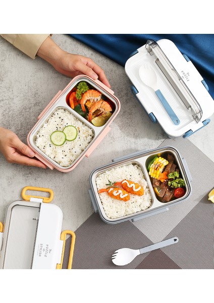 Bento 900ML Lunchbox Yeni Koleksiyon 1 Katlı 3 Bölmeli Çelik Sefer Tası Yemek Kutusu indirimleri