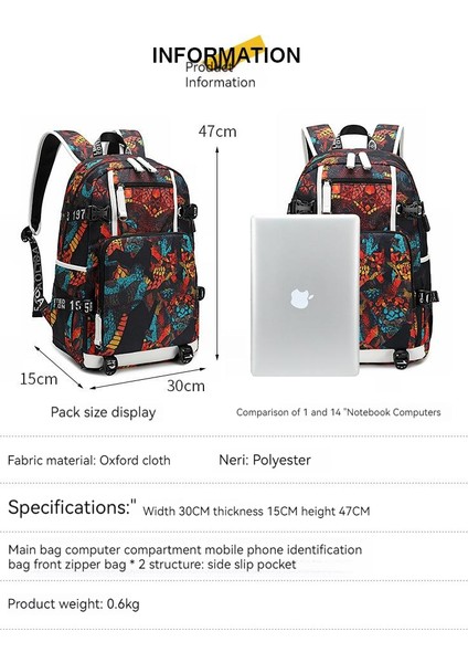 Sırt Çantası Erkek Yeni Basit Ortaokul Öğrencisi Okul Çantası Termal Transfer Gündelik Erkek Çantası (Yurt Dışından) modelleri