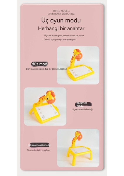 Müzikli Projeksiyonlu Hayvan Desenli Çizim Tahtası Seti (Yurt Dışından)