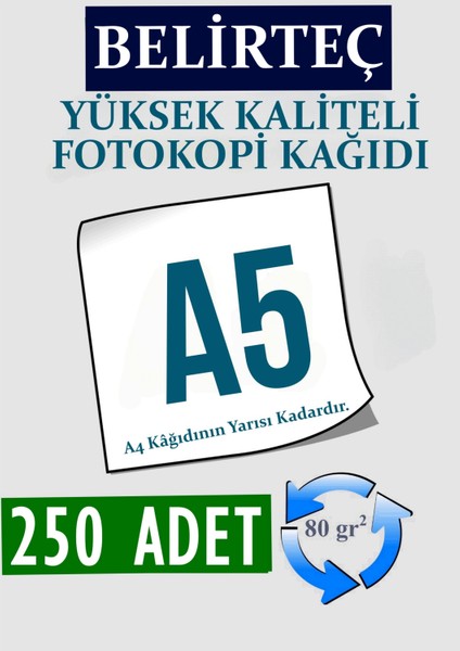 A5 Fotokopi Kağıdı 400 Adet Parlak Beyaz