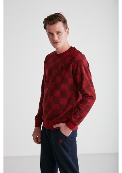 Erkek Bordo Yuvarlak Yaka Pijama Takımı 18713 indirimleri