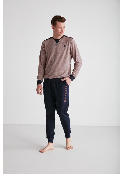 Erkek Bordo Yuvarlak Yaka Pijama Takımı 18720 indirimleri