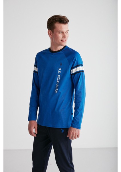 Erkek Saks Yuvarlak Yaka Pijama Takımı 18732 fiyatları