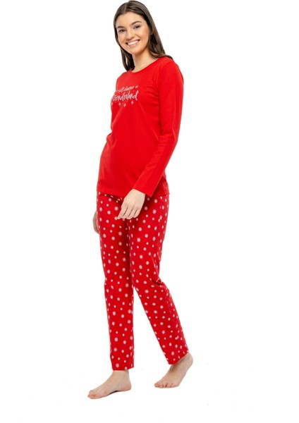 - Kadın Kırmızı Yuvarlak Yaka Pijama Takımı fiyatları