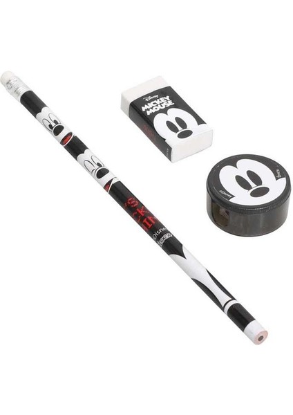 3 Parça Disney Mickey Mouse Lisanslı Süper Okul Kırtasiye Seti Hediye