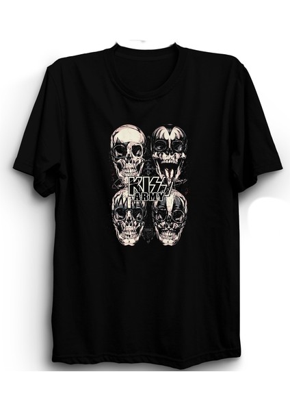 Kiss, Skull Army, With Signs, Rock Metal Grup Tişörtü