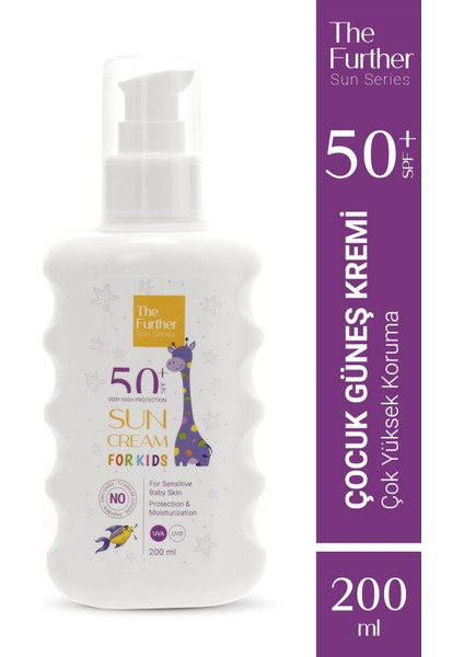 The Further Çocuk Güneş Koruyucu Losyon Spf 50 Faktör 200 ml + Bronzlaştırıcı 200 ml + Plaj Çantası Hediye