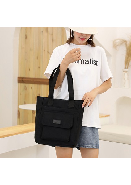 Büyük Kapasiteli Kadın Moda Trendi Omuzdan Askili Naylon Su Geçirmez Tüm Maç Tote El Alışveriş Gelgit Çanta (Yurt Dışından) modelleri