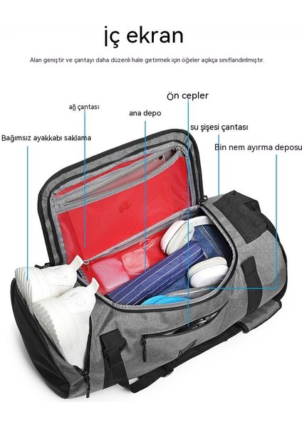 Kuru ve Islak Ayırma Spor Çok Fonksiyonlu Seyahat Erkek Sırt Spor Gelgit Çantası (Yurt Dışından) fırsatları