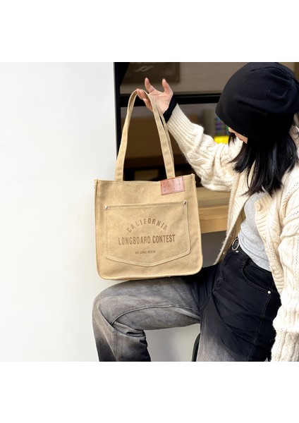 Retro Yıkanmış Kanvas Japon Günlük Tote Omuz Çantası (Yurt Dışından) fiyatları