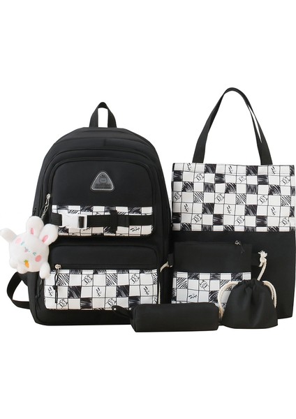 Ortaokul ve Lise Öğrencilerinin Askılı Sırt Çantalı Beş Parçalı Okul Çantası (Yurt Dışından)