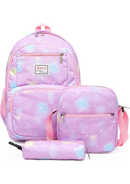 Sırt Çantası Üç Parçalı Set Büyük Kapasiteli Okul Çantası Sırt Çantası (Yurt Dışından)