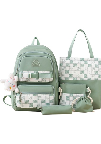 Ortaokul ve Lise Öğrencilerinin Askılı Sırt Çantalı Beş Parçalı Okul Çantası (Yurt Dışından)