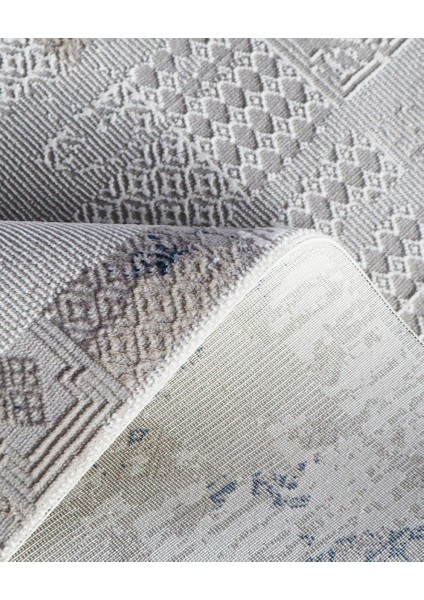 Ipek Mekik Halı Gordion Mavi Vizon Modern Eskitme Halı