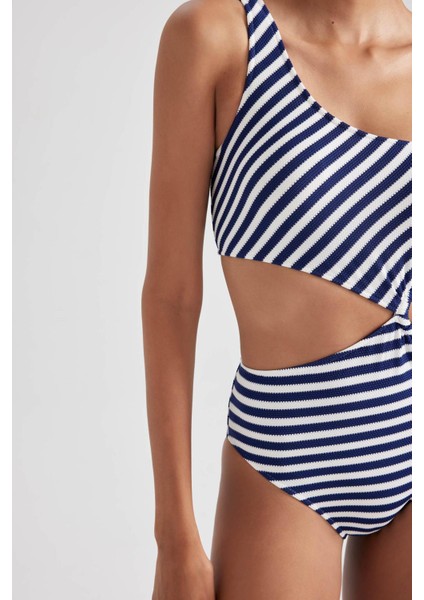 Fall in Love Çizgili Bürümcük Tek Omuzlu Mayo A9454AX23HS indirimleri