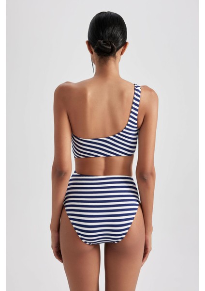 Fall in Love Çizgili Bürümcük Tek Omuzlu Mayo A9454AX23HS