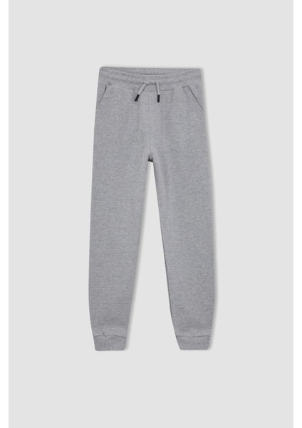 Erkek Çocuk Gri Dokulu Jogger Okul Eşofman Alt R5970A623AU