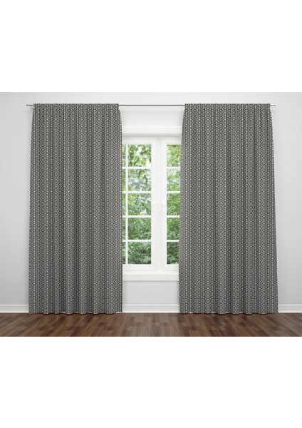 Alban Home Petek Temalı Dijital Baskı Çift Kanat Fon Perde 140X240