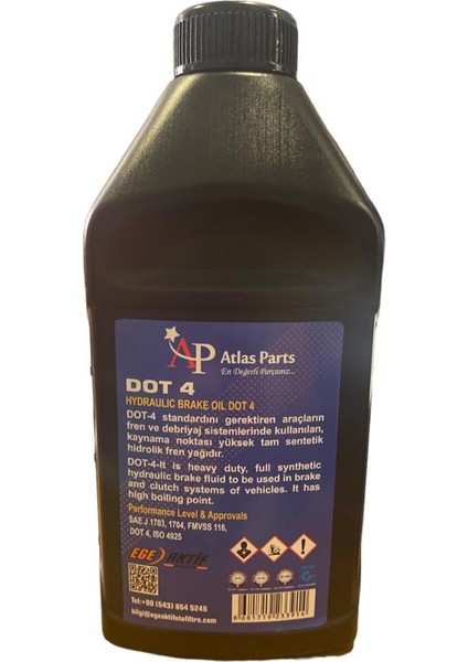 Atlas Parts Dot 4 Brake Fluid 500 gr