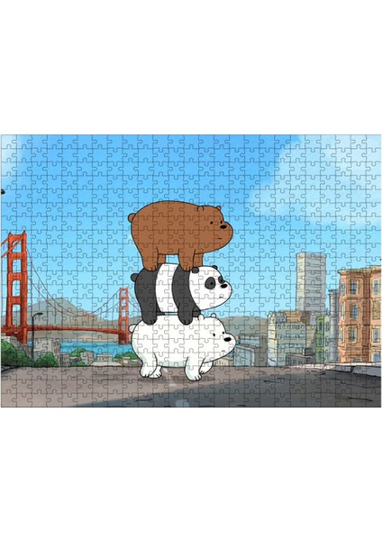 Ahşap Mdf Puzzle Yapboz We Bare Bears 500 Parça 50*70 cm