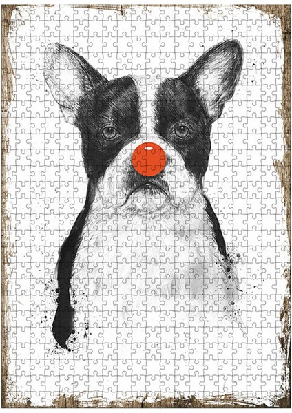 Ahşap Mdf Puzzle Yapboz Sıkılmış Köpek 500 Parça 50*70 cm