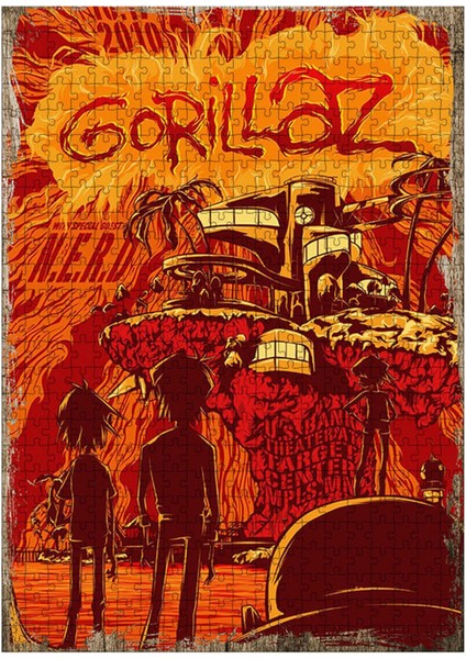 Ahşap Mdf Puzzle Yapboz Gorillaz 500 Parça 50*70 cm