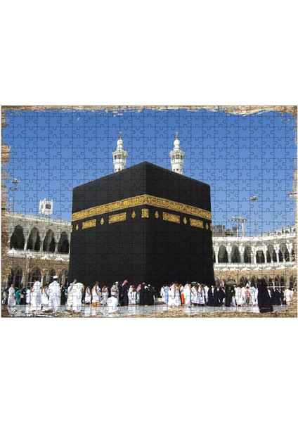 Ahşap Mdf Puzzle Yapboz Mescid-I Haram Kabe 500 Parça 50*70 cm