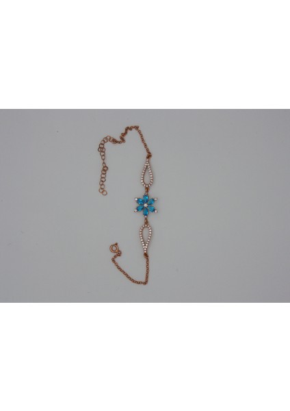Akuamarin Taşlı Lotus Bileklik