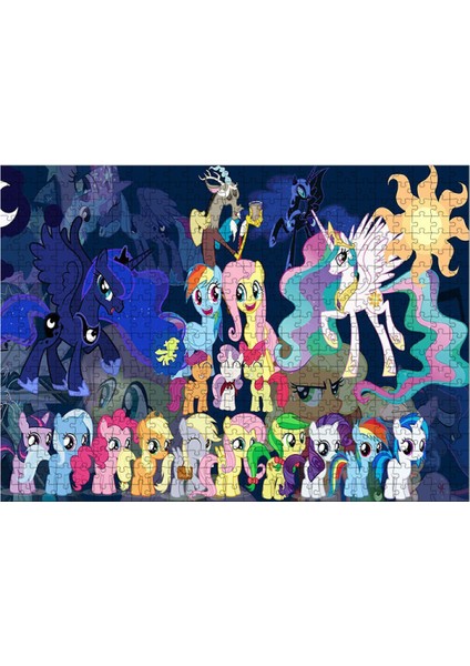 Ahşap Mdf Puzzle Yapboz My Little Pony 500 Parça 50*70 cm