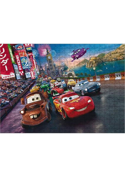 Ahşap Mdf Puzzle Yapboz Şimşek Mcqueen 500 Parça 50*70 cm