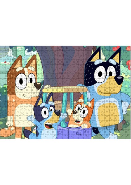 Ahşap Mdf Puzzle Yapboz Bluey 500 Parça 50*70 cm