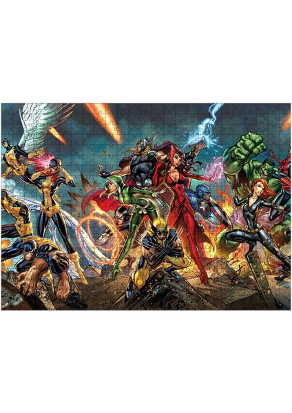 Ahşap Mdf Puzzle Yapboz Marvel Süper Kahramanlar 500 Parça 50*70 cm