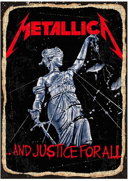 Ahşap Mdf Puzzle Yapboz Metallica Justice For All 500 Parça 50*70 cm