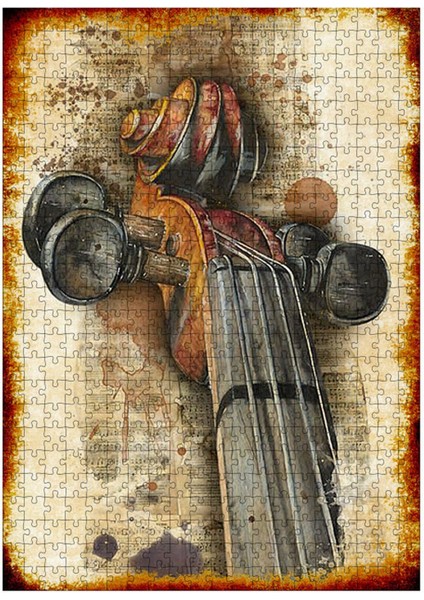 Ahşap Mdf Puzzle Yapboz Gitar 500 Parça 50*70 cm