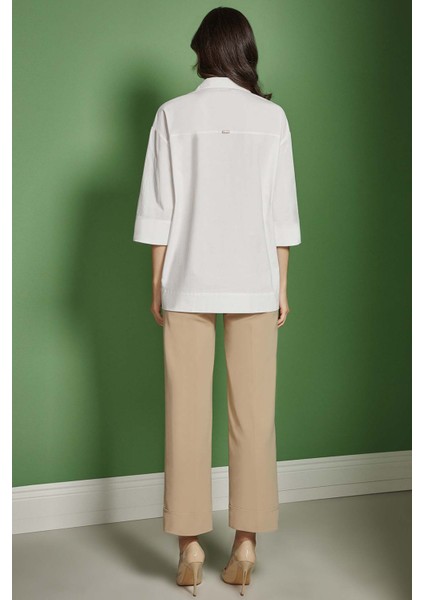 Bol Paça Bej Dokuma Pantolon fiyatları